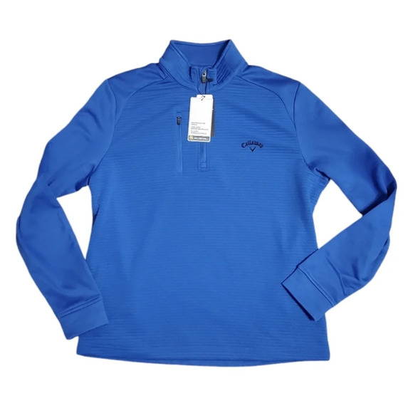 NWT Callaway Men's Textured Stripe 1/4 Zip Golf Pullover Sweater S - Picture 2 of 9